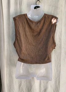 Brown Wrap Crop Top