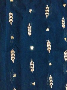 Elegant Teal duppta with Gold Embroidery