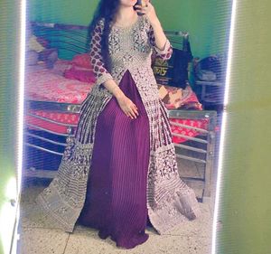 Embroidered Ethnic Gown indo western look