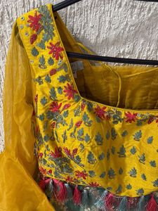 Yellow &amp; Green Lehenga Choli Set
