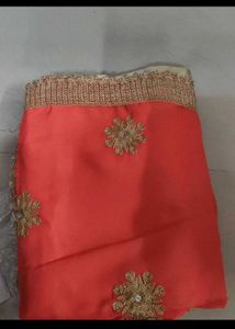 heavy embroidered party wear saree new with tag