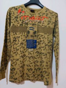 Men's Blue Graphic Print Long Sleeve T-Shirt