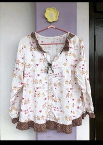 Cute Printed Pajama Top