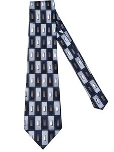 Haggar Geometric Pattern 100% Silk Tie