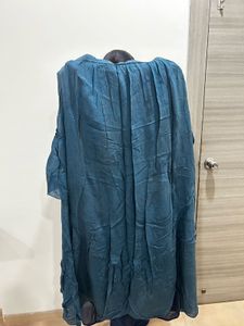 Embellished Teal Blue Tunic Top with skirt