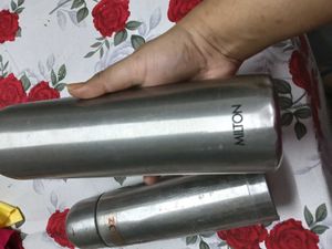 Set of Two Stainless Steel Thermoses