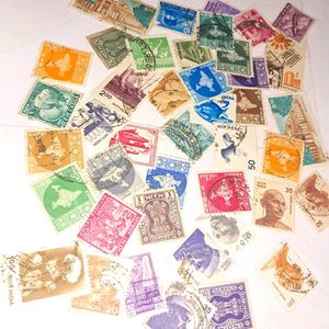 40 Vintage Indian Stamps