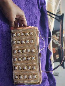 Elegant Evening Clutch with Pearls. never used