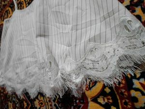 Striped Cami Top with Lace Trim