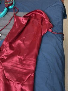 red burgundy  cowl neck dress