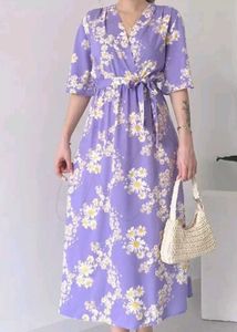 Chic Floral Midi Wrap Dress