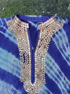 Royal Blue turquoise tie-dye kaftan