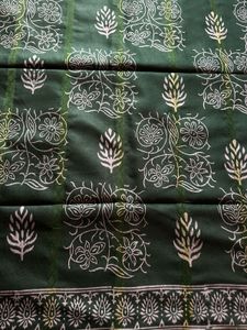 Brand New Elegant Green  Printed Saree