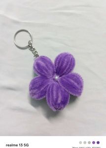 Cute Purple Flower Keychain