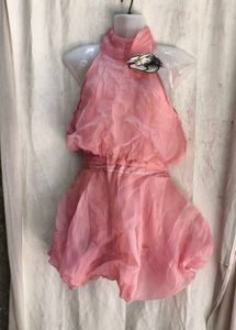Chic Pink Halter Neck Dress