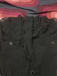 Elegant Black Chiffon Saree