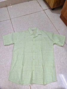 Men's khadi Shirt pista green-( brand new)