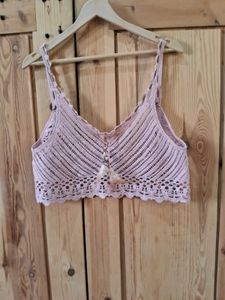 Cropped Crochet Cami Top