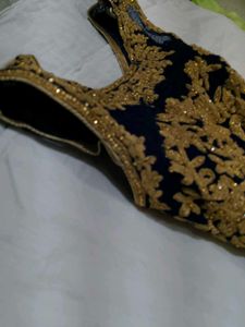 Elegant Embroidered and stone work Navy Blue Gown