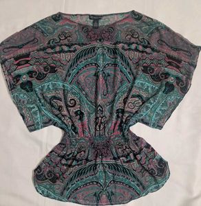 Y2k Vintage Desi Chatpata Paisley Print Kaftan Top