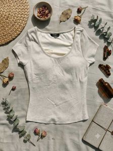 Basic Ribbed Scoop Neck Top