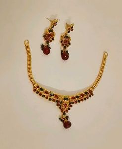 Gold Plated Necklace and Earring S
