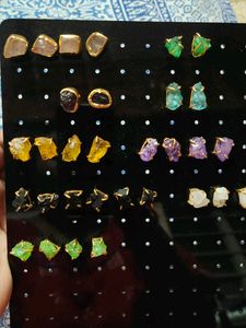 Raw Stone Studs (Black)