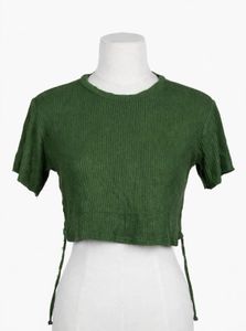 Ribbed Crop backless green top