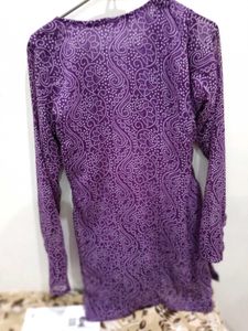 Purple Bandhani Print Kurta