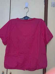 Pink Embroidered V-Neck Top