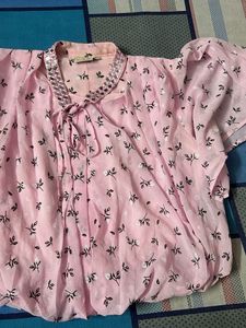Pretty Pink Floral Puff Sleeve Top