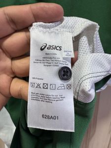 ASICS Green White DriFit Polo T-Shirt