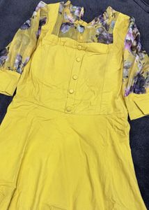 Stylish Yellow Fit &amp; Flare Dress