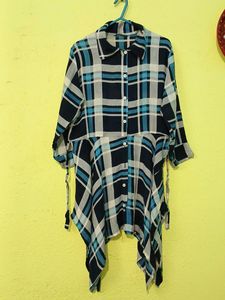 Blue &white Check Dress
