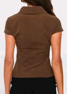Chic NEWME Brown Button-Up Blouse
