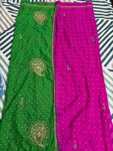 Vibrant Embroidered Silk Saree