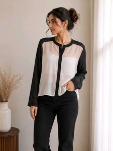 Chic Colorblock Long Sleeve Top