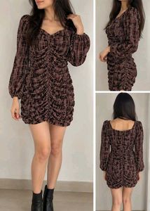 Chic Ruched Long Sleeve Dress