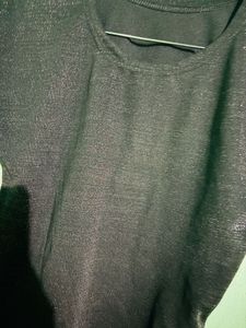Sparkly Black Cap Sleeve Top