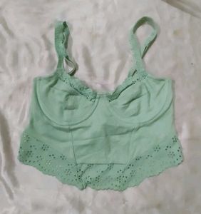 Light Green Lace Corset Top