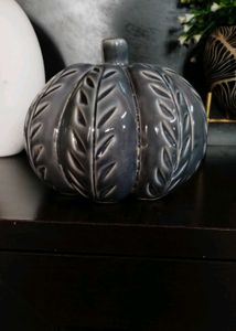 Grey Ceramic Pumpkin Decor