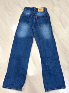 Wide Leg Blue Denim Jeans