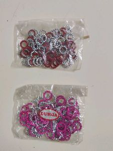 Sparkling Decorative Charm Rings (Red/Pink)