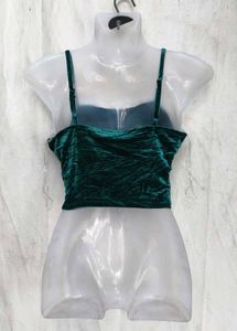 24216. Festive Velvet Crop Top