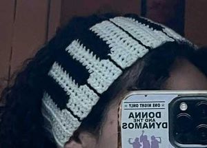 Crocheted Piano Key Headband