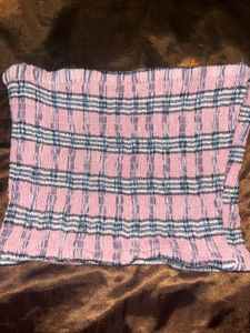 Pink Plaid Tube Top