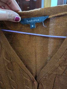 Brown Knit Vest with Pockets