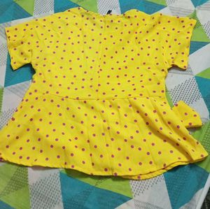 Bright Yellow Polka Dot Top