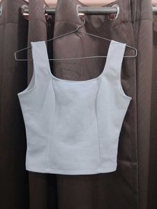 White Corset style Crop Top
