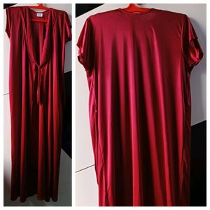 MAROON nighty Set